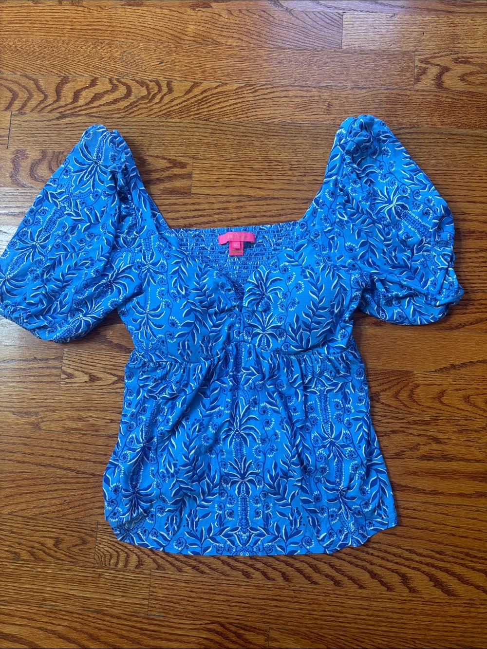 Lily Pulitzer Puff-Sleeve top - Vibrant Blue